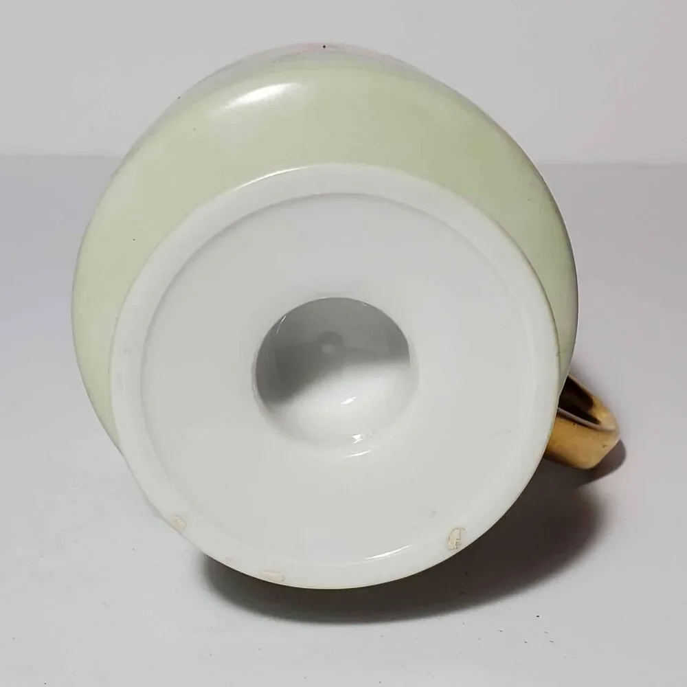 Hand Painted Cup Pink Flowers Signed Vintage